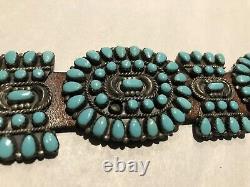 Vintage Navajo Sterling/Turquoise Concho Belt Famous Victor Moses Begay 35 20pc