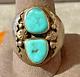 Vintage Navajo Sterling silver Turquoise ring in size 11.25-3022.23