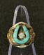Vintage Navajo Style Turquoise Horseshoe Sterling Silver Ring Size 9
