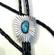 Vintage Navajo Turquoise And Silver Bolo Tie