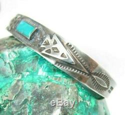 Vintage Navajo Turquoise Arrowhead Arrows Thunderbird Sterling Cuff Bracelet