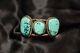 Vintage Navajo Turquoise Bracelet Sterling Silver Great Stamping Free Ship