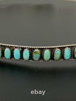 Vintage Navajo Turquoise Hat Band Sterling Silver Signed JJF Old Pawn