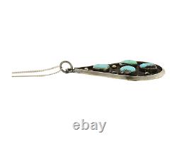 Vintage Navajo Turquoise Necklace 925 Silver Native American Artist