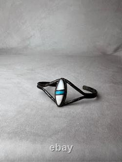 Vintage Navajo Turquoise & Pearl Cuff James Harrison