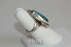 Vintage Navajo Turquoise Pyrite Sterling Silver Ring
