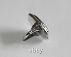 Vintage Navajo Turquoise Pyrite Sterling Silver Ring