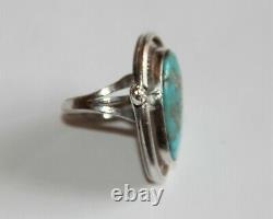 Vintage Navajo Turquoise Pyrite Sterling Silver Ring