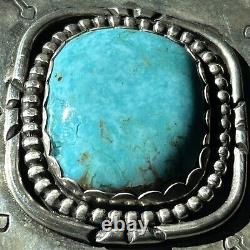 Vintage Navajo Turquoise Silver Belt Buckle