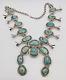 Vintage Navajo Turquoise Squash Blossom 25 Necklace CS1001