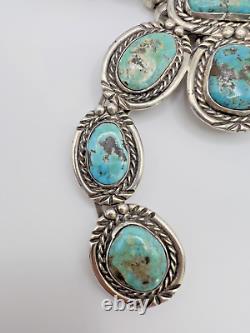 Vintage Navajo Turquoise Squash Blossom 25 Necklace CS1001