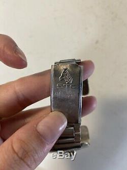 Vintage Navajo Turquoise Stainless Steel Watch Band (Signed H D Yazzie)