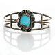 Vintage Navajo Turquoise & Sterling Flower Cuff Bracelet- c1970's -6.25 wearble
