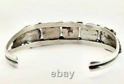 Vintage Navajo Turquoise & Sterling Silver Bracelet Marked JWK Hand Crafted