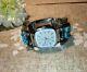 Vintage Navajo Turquoise Sterling Silver Harrison Yassi Watch