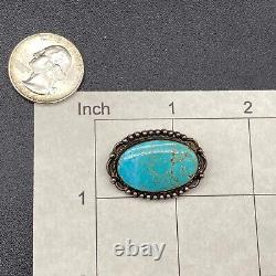 Vintage Navajo Turquoise Sterling Silver Pin Brooch