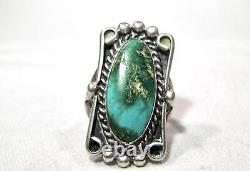 Vintage Navajo Turquoise Sterling Silver Ring Size 7 K109