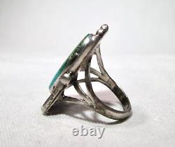 Vintage Navajo Turquoise Sterling Silver Ring Size 7 K109