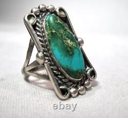 Vintage Navajo Turquoise Sterling Silver Ring Size 7 K109