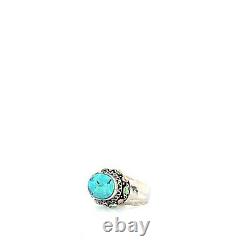 Vintage Navajo Turquoise Sterling Silver Womens Ring, Size 6.75