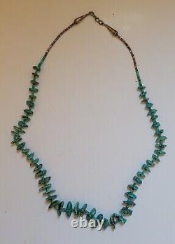 Vintage Navajo Turquoise and Heishi Necklace, 24 Long