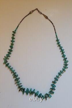 Vintage Navajo Turquoise and Heishi Necklace, 24 Long