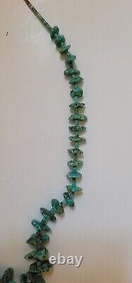 Vintage Navajo Turquoise and Heishi Necklace, 24 Long