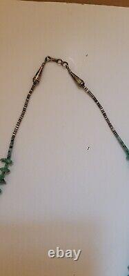 Vintage Navajo Turquoise and Heishi Necklace, 24 Long