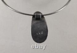 Vintage Navajo Turquoise and Silver Chocker Necklace Signed LNM Sterling