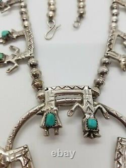 Vintage Navajo Yeibichai sterling turquoise squash blossom Yei Yei be chai Rare