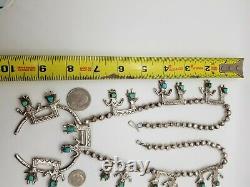 Vintage Navajo Yeibichai sterling turquoise squash blossom Yei Yei be chai Rare