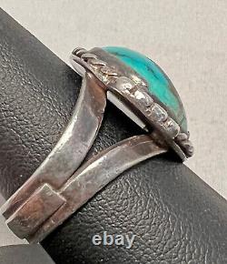 Vintage Navajo round turquoise ring size 10.5