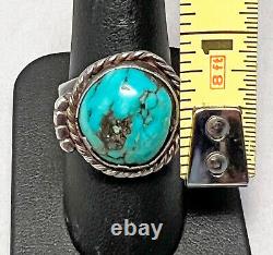 Vintage Navajo round turquoise ring size 10.5