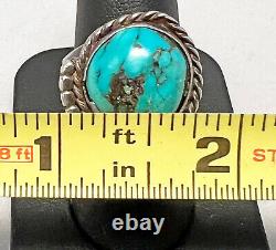 Vintage Navajo round turquoise ring size 10.5