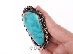 Vintage Navajo silver and turquoise pendant