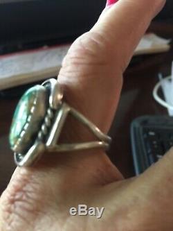 Vintage Navajo silver dome turquoise ring with hallmark'GJ', approx. Size. 10