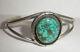 Vintage Navajo sterling silver cuff bracelet turquoise Pat Platero signed PP