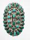 Vintage Navajo turquoise and sterling silver cluster ring size 8