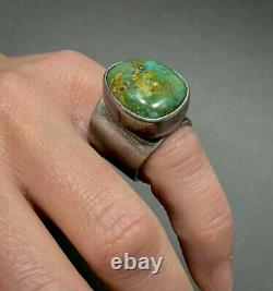 Vintage OLD Navajo Sterling Silver Royston Turquoise Dome Ring 22 Grams