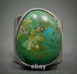 Vintage OLD Navajo Sterling Silver Royston Turquoise Dome Ring 22 Grams