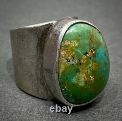 Vintage OLD Navajo Sterling Silver Royston Turquoise Dome Ring 22 Grams