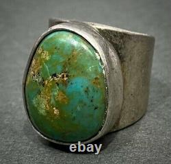 Vintage OLD Navajo Sterling Silver Royston Turquoise Dome Ring 22 Grams