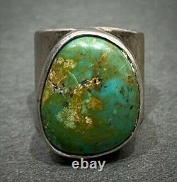 Vintage OLD Navajo Sterling Silver Royston Turquoise Dome Ring 22 Grams