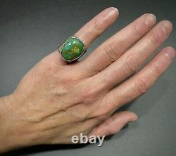 Vintage OLD Navajo Sterling Silver Royston Turquoise Dome Ring 22 Grams