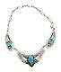 Vintage Old Pawn 3-Section Sterling Silver & Turquoise Necklace