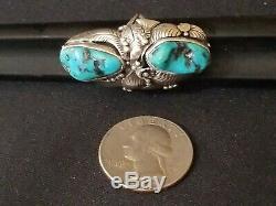 Vintage Old Pawn Native American Sterling and Turquoise Ring Tom Willete