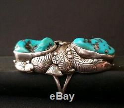Vintage Old Pawn Native American Sterling and Turquoise Ring Tom Willete