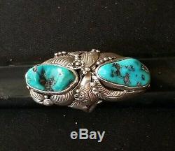 Vintage Old Pawn Native American Sterling and Turquoise Ring Tom Willete