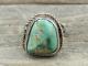 Vintage Old Pawn Navajo Sterling Silver Carico Lake Turquoise Men's Ring Sz 11