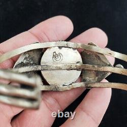 Vintage Original Handmade Navajo Turquoise Silver Cuff Bracelet 41g